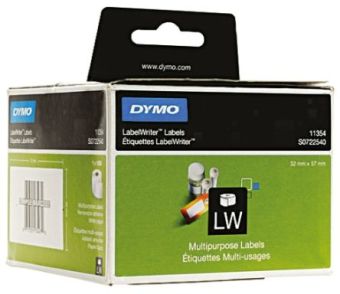 Originln etikety DYMO 11354 (S0722540), 57 mm x 32 mm, ierna tla na bielom podklade, 1000 ks