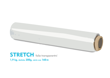 Stretch flia - 1,9 kg - transparentn - dutinka 200 g, nvin cca 160 m