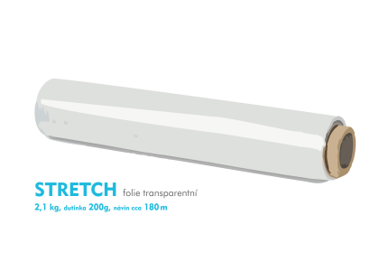 Stretch flia - 2,1 kg - transparentn - dutinka 200 g, nvin cca 180 m