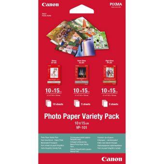 Fotopapier 10 x 15 cm Canon Variety Pack, 20 listov, leskl, biely, inkoustov (VP-101)