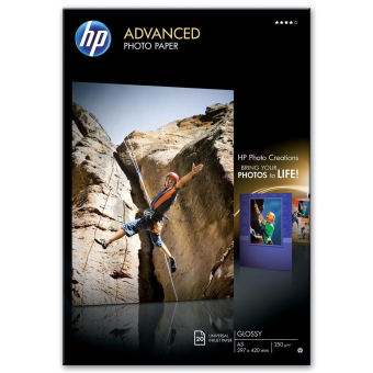 Fotopapier A3 HP Advanced Glossy, 20 listov, 250 g/m², leskl (Q8697A)