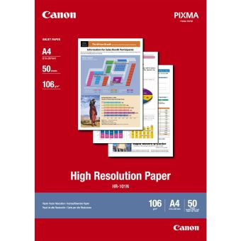 Fotopapier A4 Canon High Resolution, 50 listov, 106 g/m², biely, inkoustov (HR-101N)