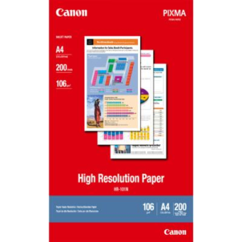 Fotopapier A4 Canon High Resolution, 200 listov, 106 g/m², pecilne vyhladen, biely, inkoustov (HR-101)