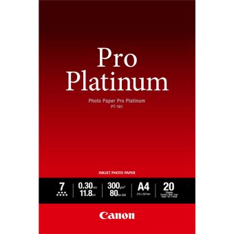 Fotopapier A4 Canon Pro Platinum, 20 listov, 300 g/m², leskl, biely, inkoustov (PT-101)