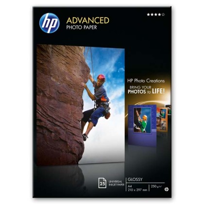 Fotopapier A4 HP Advanced Glossy, 25 listov, 250 g/m2, lesklý (Q5456A)