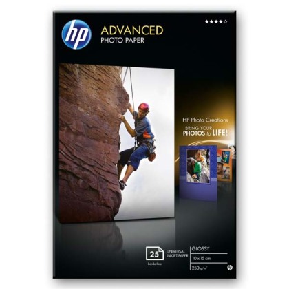 Fotopapier 10 x 15 cm HP Advanced Glossy, 25 listov, 250 g/m², leskl (Q8691A)