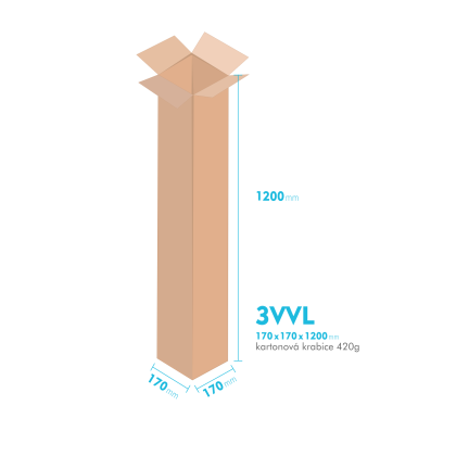 Kartnov katua 3VVL - 170  x  170  x  1 200 mm - vntorn 165 x 165 x 1 190 mm