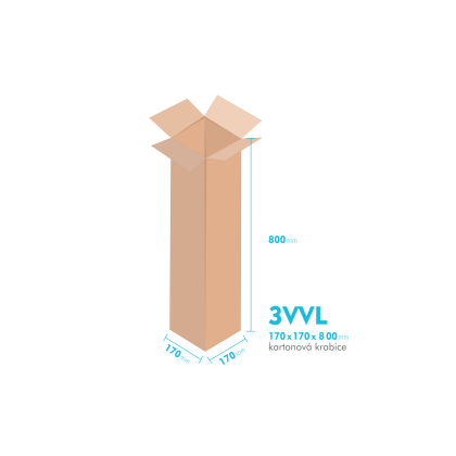 Kartnov katua 3VVL - 170  x  170 x 800 mm - vntorn 165 x 165 x 790 mm