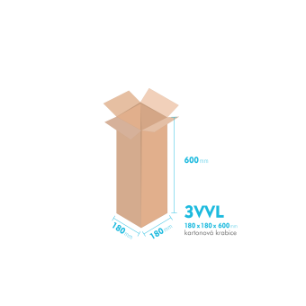 Kartnov katua 3VVL - 180  x  180 x 600 mm - vntorn 175 x 175 x 590 mm