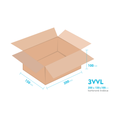 Kartnov katua 3VVL - 200  x  150  x  100 mm - vntorn 195 x 145 x 90 mm