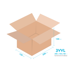 Kartnov katua 3VVL - 200  x  150  x  150 mm - vntorn 195 x 145 x 140 mm