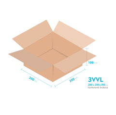 Kartnov katua 3VVL - 200 x 200  x  100 mm - vntorn 195 x 195 x 90 mm