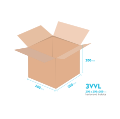 Kartnov katua 3VVL - 200 x 200 x 200 mm - vntorn 195 x 195 x 190 mm