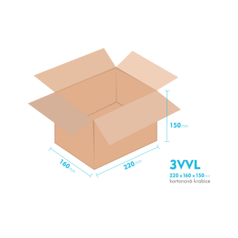 Kartnov katua 3VVL - 220  x  160  x  150 mm - vntorn 215 x 155 x 140 mm