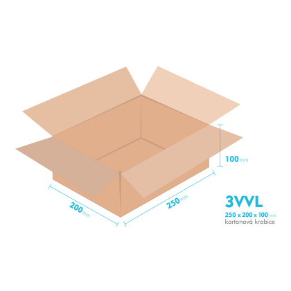 Kartnov katua 3VVL - 250 x 200  x  100 mm - vntorn 245 x 195 x 90 mm