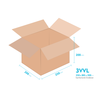 Kartnov katua 3VVL - 250 x 200 x 200 mm - vntorn 245 x 195 x 190 mm