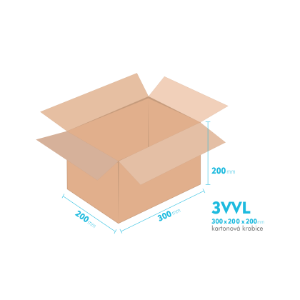 Kartnov katua 3VVL - 300 x 200 x 200 mm - vntorn 295 x 195 x 190 mm