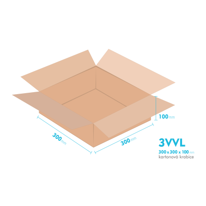 Kartnov katua 3VVL - 300 x 300  x  100 mm - vntorn 295 x 295 x 90 mm