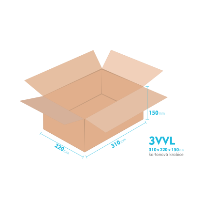 Kartnov katua 3VVL - 310 x 220  x  150 mm - vntorn 305 x 215 x 140 mm