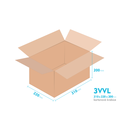 Kartnov katua 3VVL - 310 x 220 x 200 mm - vntorn 305 x 215 x 190 mm