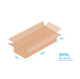 Kartnov katua 3VVL - 400  x  150  x  100 mm - vntorn 395 x 145 x 90 mm