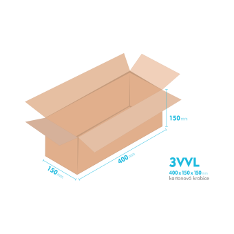 Kartónová krabica 3VVL - 400x150x150mm - vnútorné 395x145x140mm