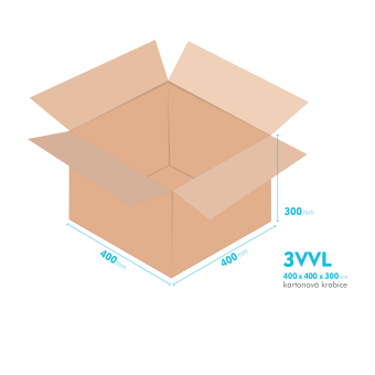 Kartnov katua 3VVL - 400 x 400 x 300 mm - vntorn 395 x 395 x 290 mm