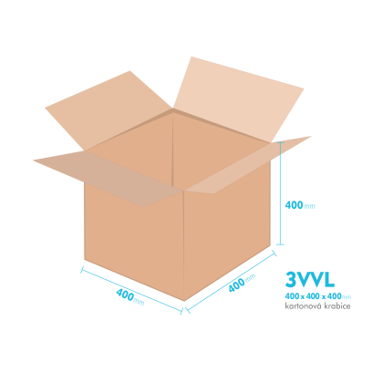 Kartnov katua 3VVL - 400 x 400 x 400 mm - vntorn 395 x 395 x 390 mm