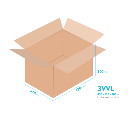 Kartnov katua 3VVL - 430 x 310 x 300 mm - vntorn 425 x 305 x 290 mm