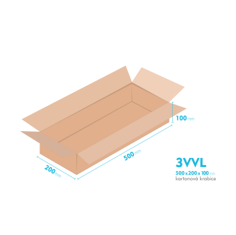 Kartnov katua 3VVL - 500 x 200  x  100 mm - vntorn 495 x 195 x 90 mm