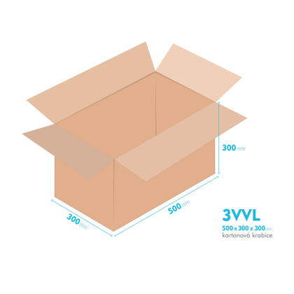 Kartnov katua 3VVL - 500 x 300 x 300 mm - vntorn 495 x 295 x 290 mm