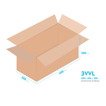 Kartnov katua 3VVL - 600 x 300 x 300 mm - vntorn 595 x 295 x 290 mm