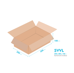 Kartnov katua 5VVL - 300 x 200  x  100 mm - vntorn 294 x 194 x 88 mm