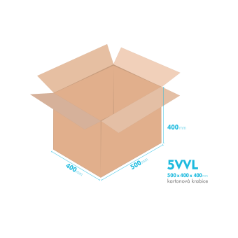 Kartónová škatuľa 5VVL - 500 x 400 x 400 mm - vnútorné 494 x 394 x 388 mm