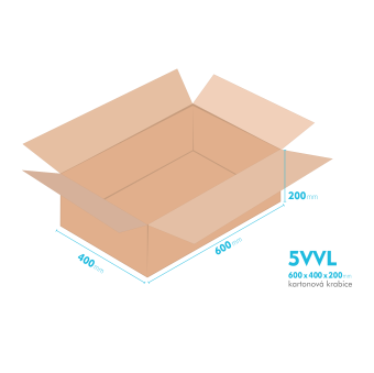 Kartnov katua 5VVL - 600 x 400 x 200 mm - vntorn 594 x 394 x 188 mm