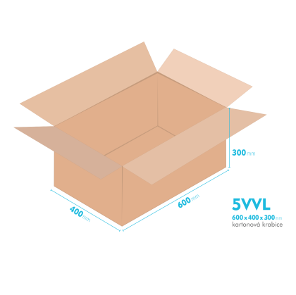 Kartnov katua 5VVL - 600 x 400 x 300 mm - vntorn 594 x 394 x 288 mm