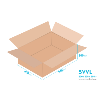 Kartnov katua 5VVL - 800 x 600 x 300 mm - vntorn 794 x 594 x 288 mm