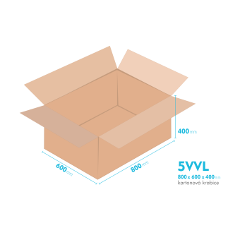 Kartnov katua 5VVL - 800 x 600 x 400 mm - vntorn 794 x 594 x 388 mm