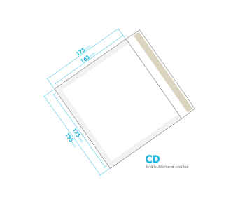 Biela bublinková obálka CD vnútorný rozmer 175 x 165 mm