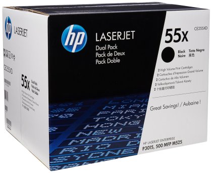 Originlny toner HP 55X, HP CE255XD (ierny) multipack