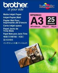 Fotopapier A3 Brother Photo Matt, 25 listov, 145 g/m², matn, biely, inkoustov (BP60MA3)