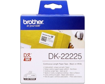 Originálne etikety Brother DK-22225, papierový kotúč 38  mm x 30,48m