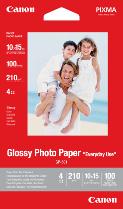 Fotopapier 10 x 15 cm Canon Everyday Use, 100 listov, 210 g/m², leskl, biely, inkoustov (GP-501)