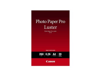 Fotopapier A4 Canon Pro Luster, 20 listov, 260 g/m², leskl, biely, inkoustov