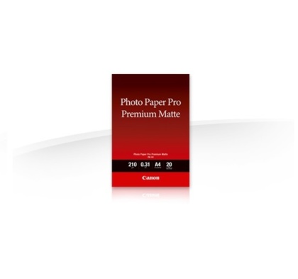 Fotopapier A4 Canon Premium Matte, 20 listov, 210 g/m², matný, biely, inkoustový (FA-PM1 A4)