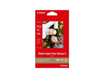 Fotopapier 10x15cm Canon Plus Glossy, 50 listov, 260 g/m2, lesklý, biely, inkoustový (PP-201)