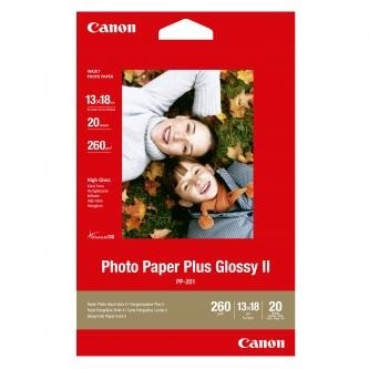 Fotopapier 13 x 18 cm Canon Plus Glossy, 20 listov, 275 g/m², leskl, biely, inkoustov (PP-201)