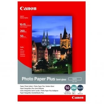 Fotopapier 10 x 15 cm Canon Semi-Glossy, 50 ks, 270 g/m², pololeskl, satnov, biely, inkoustov (SG-201S)