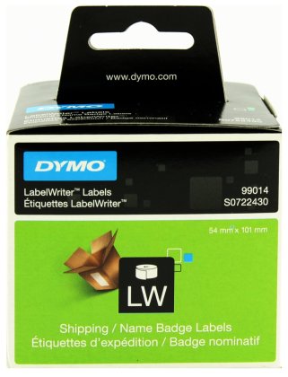 Originlne etikety DYMO 99014 (S0722430), 101 mm x 54 mm, ierna tla na bielom podklade, 220 ks