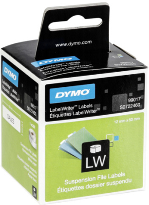 Originln etikety DYMO 99017 (S0722460), 50 mm x 12 mm, ierna tla na bielom podklade, 220 ks
